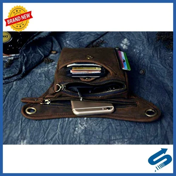 Genuine Leather Outdoor Sporting Waist Pack Messenger Shoulder Drop Leg Thigh